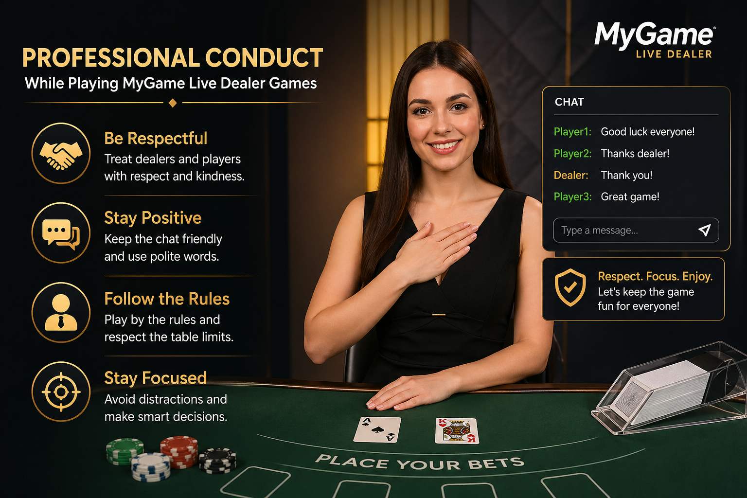 MyGame - Professional Conduct While Playing MyGame Live Dealer Games - mygame88a