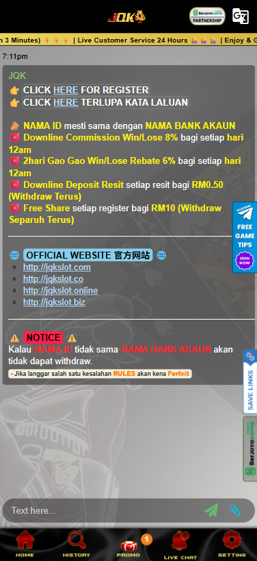 JQKSlot - Livechat - mygame88a