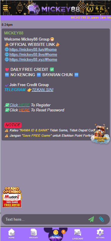 Mickey88 - Livechat - mygame88a